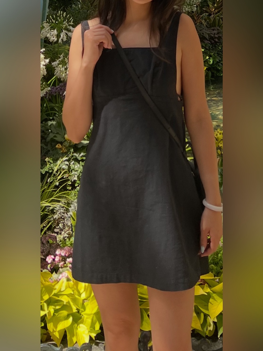 Free People Black Linen Shift Dress Little Loca Size Small